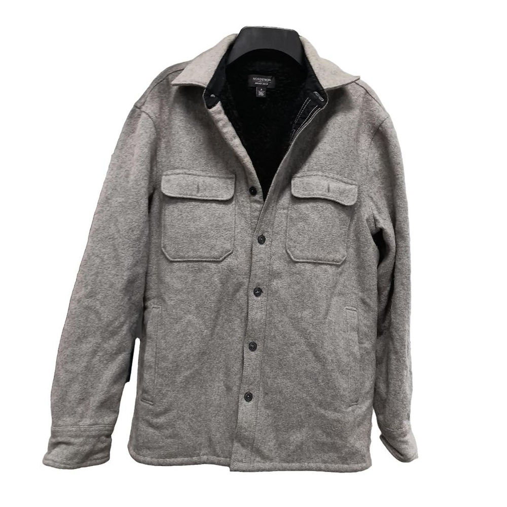 Nordstrom Mens Shop Wool and Sherpa Lined Jacket, Size S, Grey